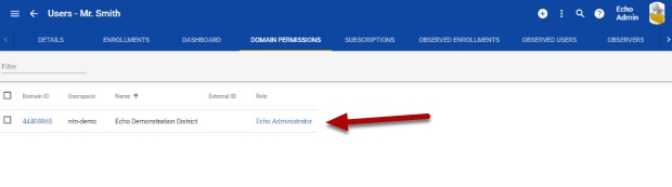 Editing a Domain roles