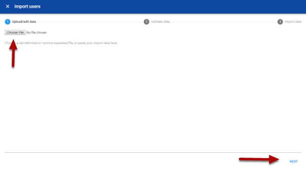 Browse to your import file