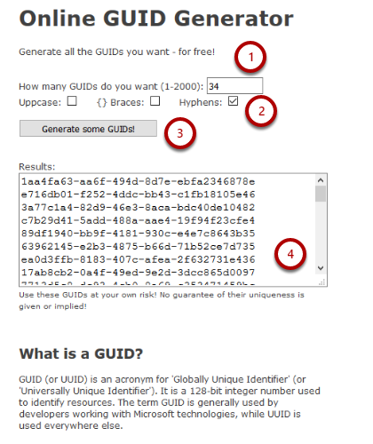 Generate GUIDs